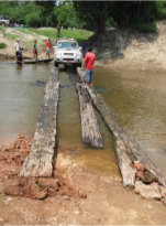 bridge over the rio vaqueti bolivia