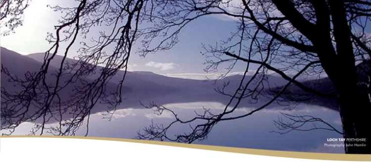 scottish landscape at sunset